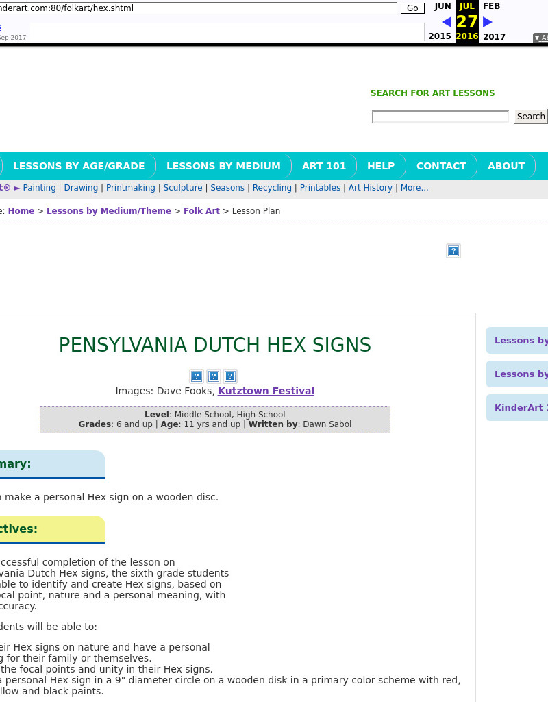 Pennsylvania Dutch Hex Signs Lesson Plan