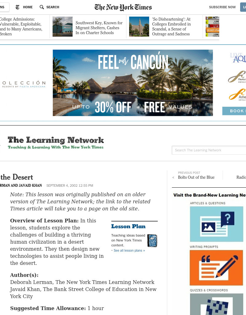 Oasis in the Desert Lesson Plan