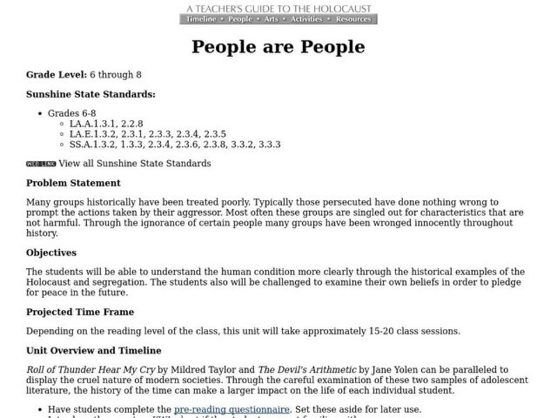 People are People Lesson Plan