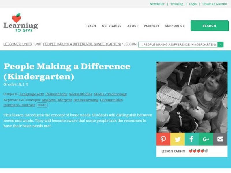 People making a difference Lesson Plan