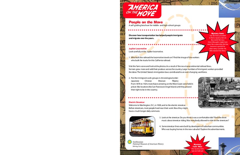 People on the Move Worksheet