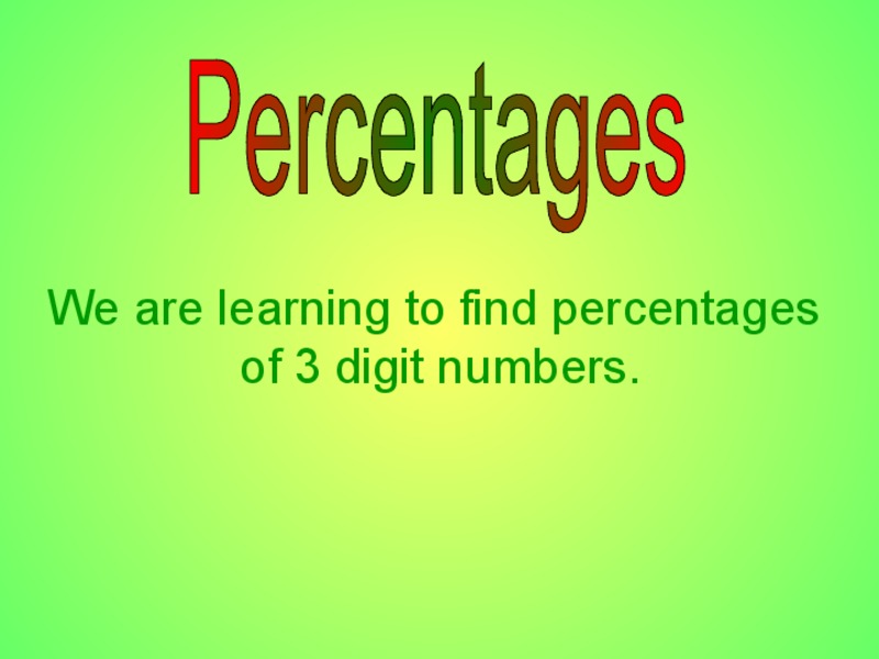 Percentages PPT