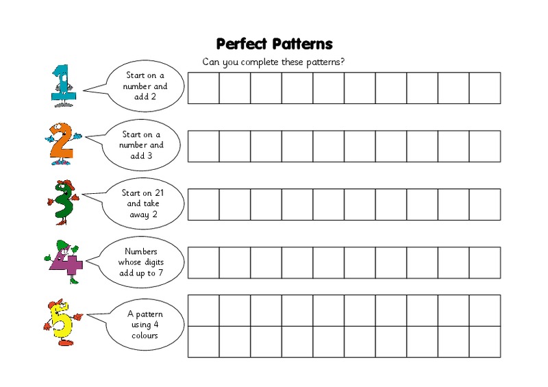 Perfect Patterns Worksheet