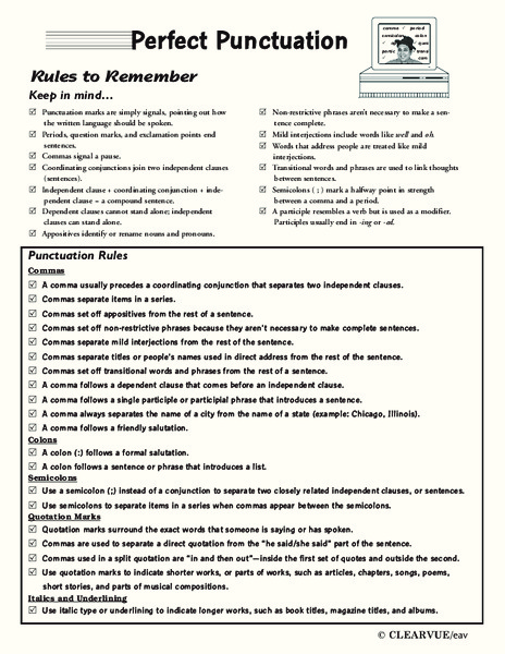 Perfect Punctuation Workbook