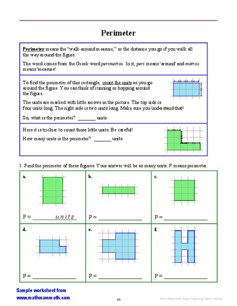 Perimeter Worksheet