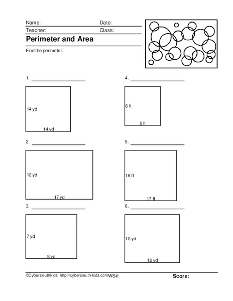 Perimeter Worksheet