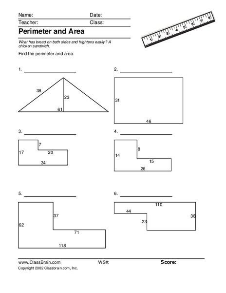 Perimeter and Area Worksheet