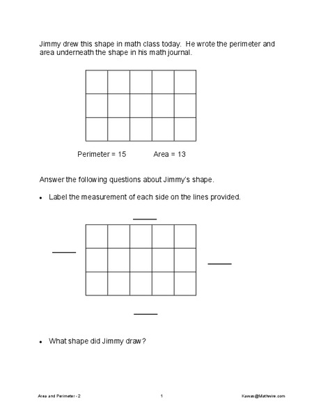 Perimeter and Area Worksheet
