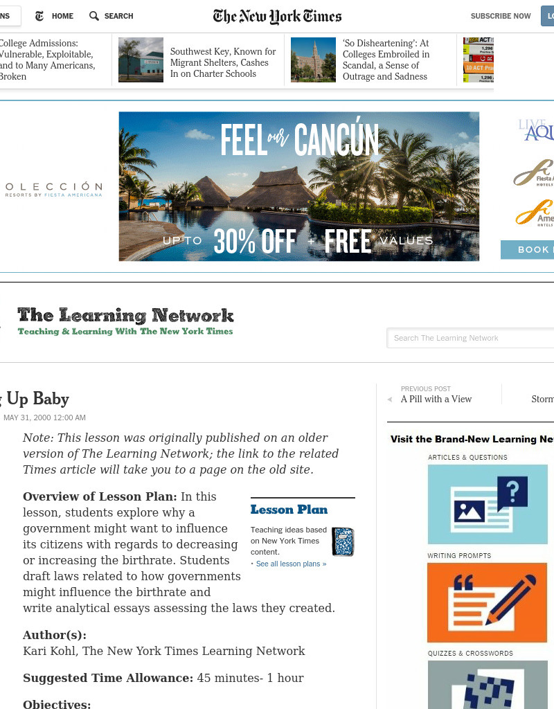 Bringing Up Baby Lesson Plan