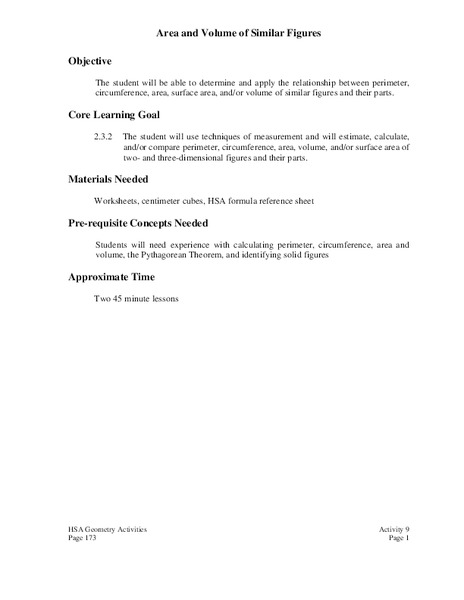Perimeter and Area of Similar Figures Lesson Plan