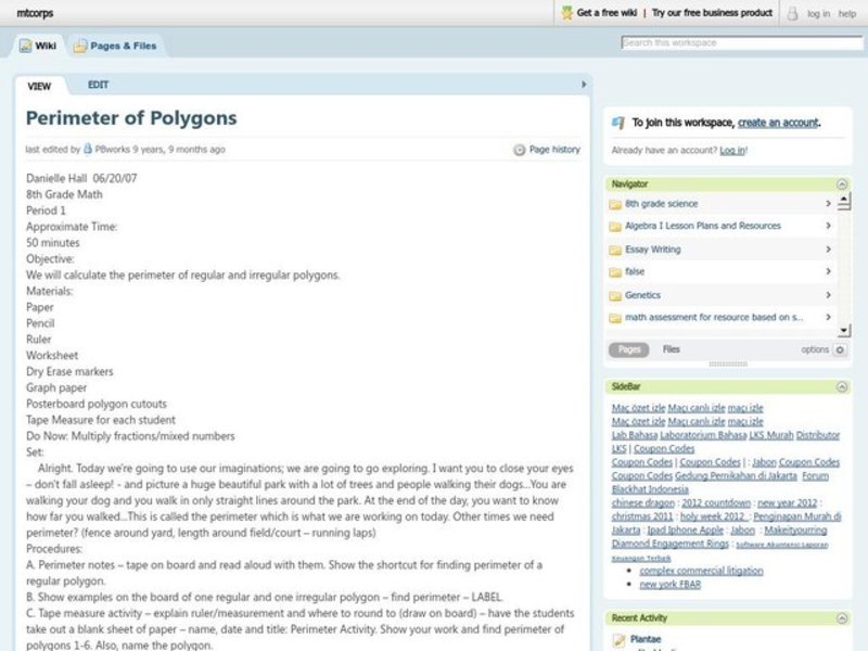 Perimeter of Polygons Lesson Plan