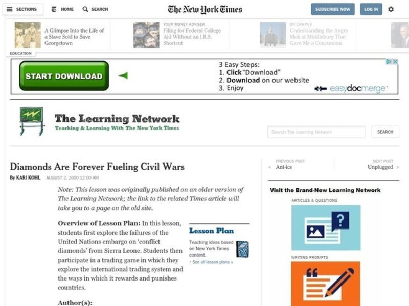 Diamonds Are Forever Fueling Civil Wars Lesson Plan