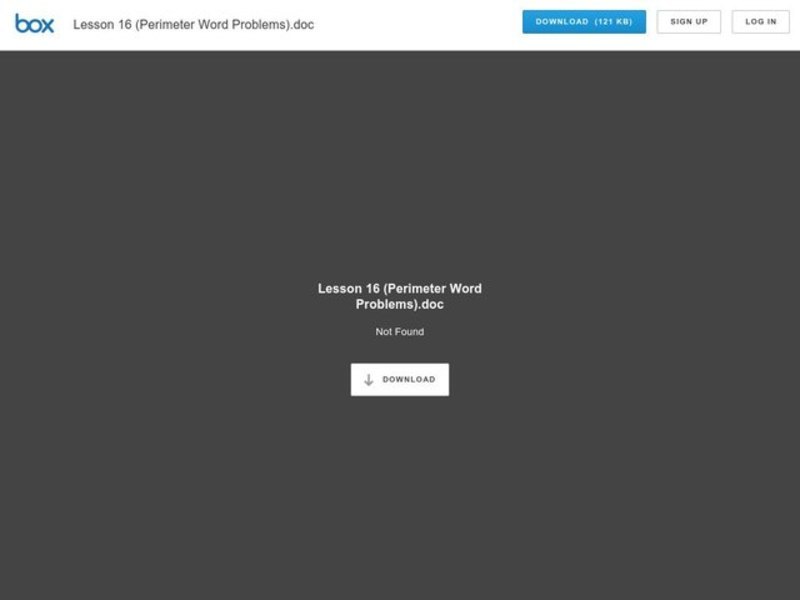 Perimeter Word Problems Lesson Plan