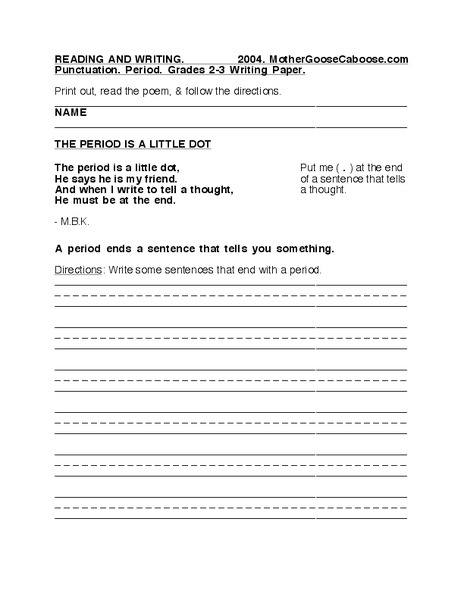 Period Worksheet