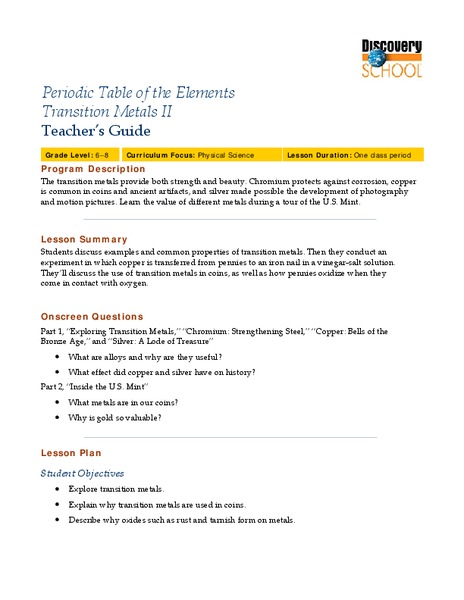 Periodic Table of the Elements Lesson Plan