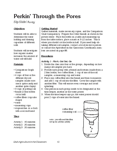 Perkin' Through the Pores Lesson Plan