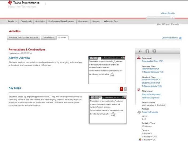 Permutations & Combinations Lesson Plan