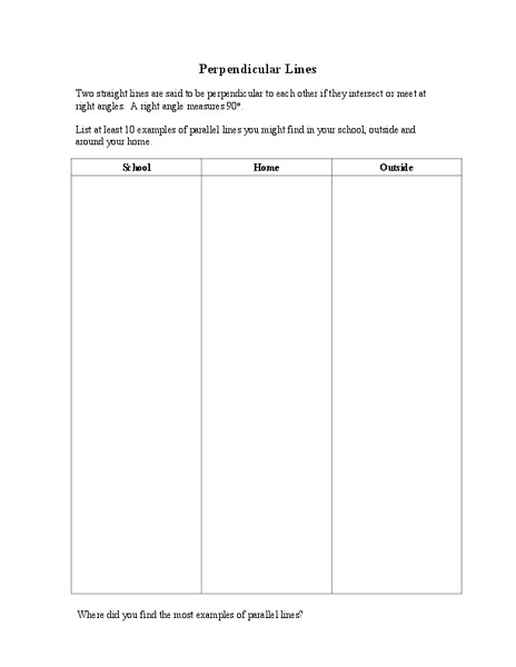 Perpendicular Lines Lesson Plan