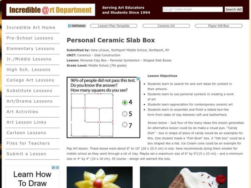 Personal Clay Box Lesson Plan