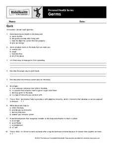 Quiz: Germs (Grades 9 to 12) Assessment