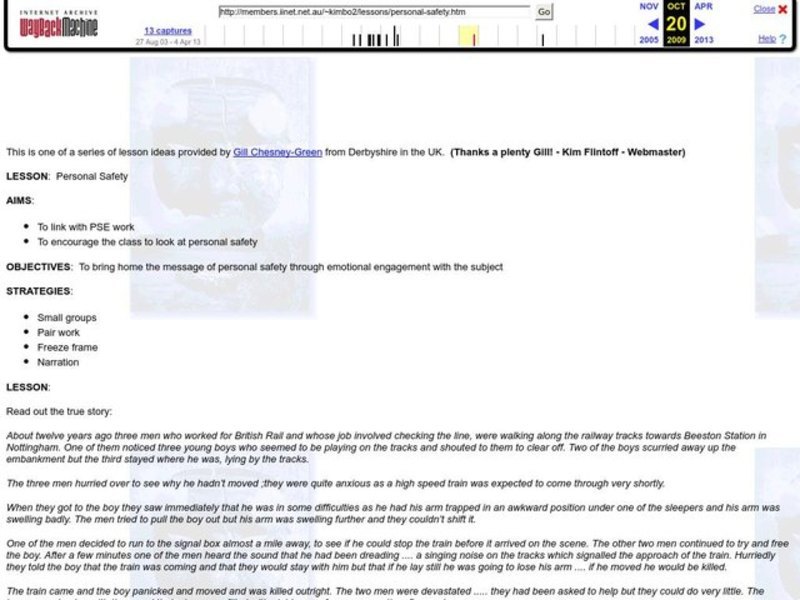 Personal Safety Lesson Plan