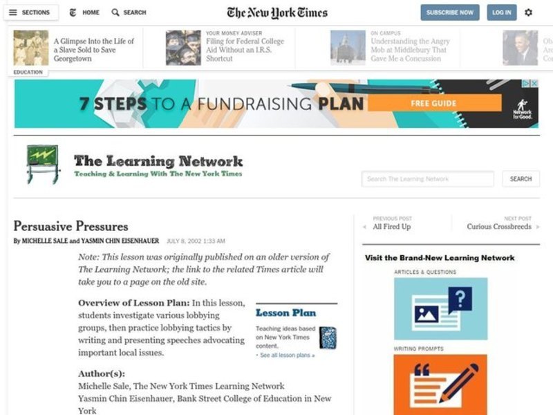 Persuasive Pressures Lesson Plan