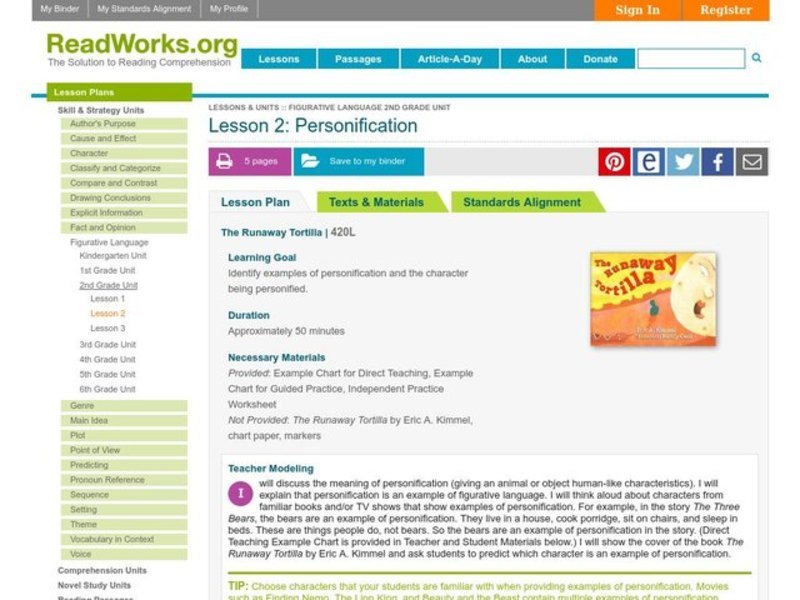 Personification Lesson Plan