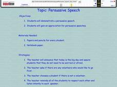 Persuasive Speech Lesson Plan