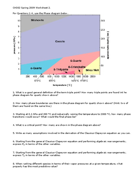 Phase Diagrams Worksheet