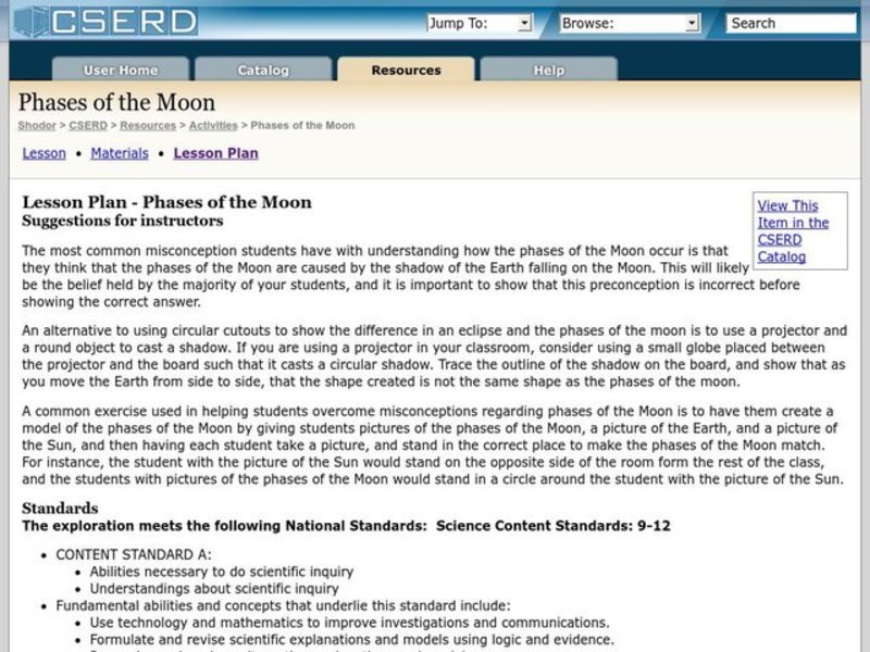 Phases of the Moon Lesson Plan