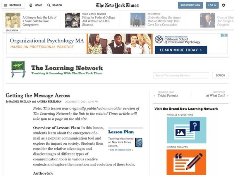 Getting the Message Across Lesson Plan