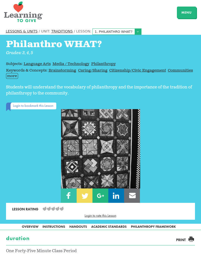 Philanthro What? Lesson Plan