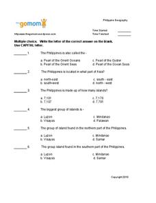 Philippine Geography Worksheet