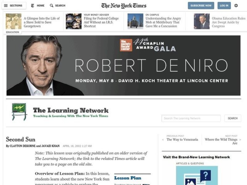 Second Sun Lesson Plan