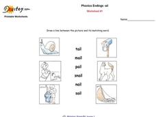 Phonics Endings -ail Worksheet