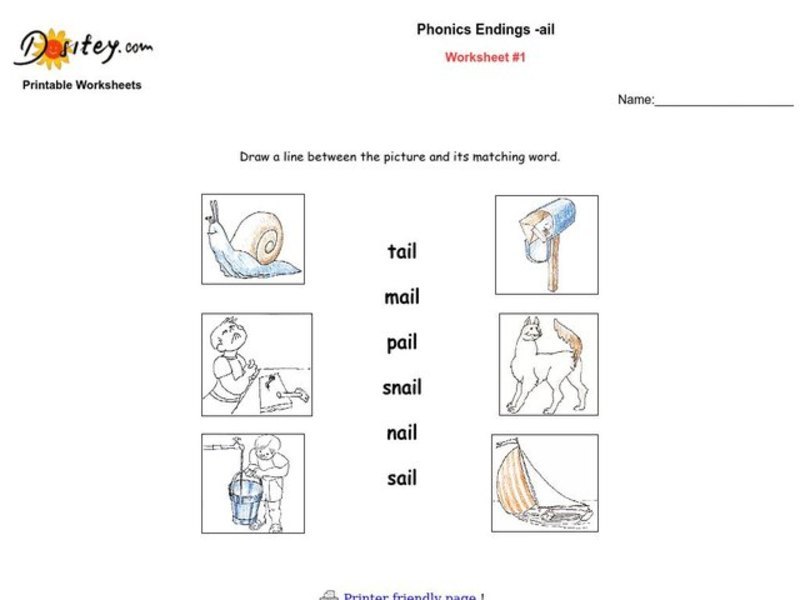 Phonics Endings -ail Worksheet