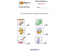 Phonics Endings -an Worksheet