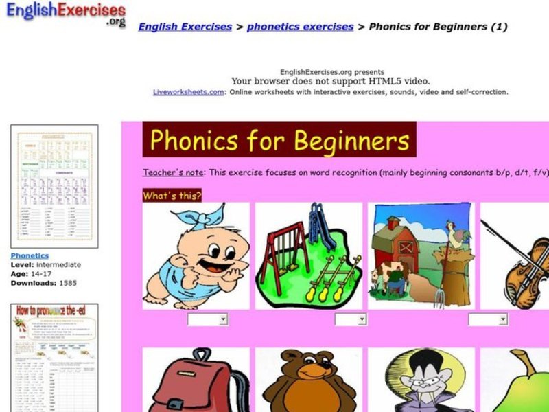 Phonics for Beginners Interactive