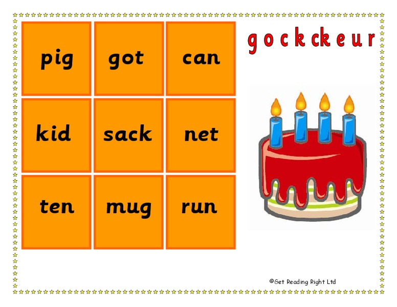 Phonics Tic-Tac-Toe Worksheet