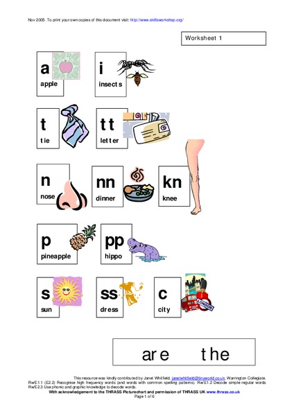 Phonics worksheet Worksheet
