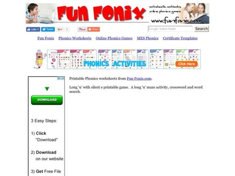 Phonics: Long U With Silent E Worksheet