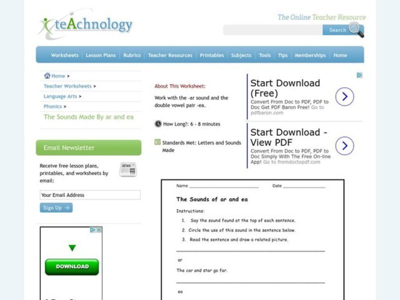Phonograms Worksheet