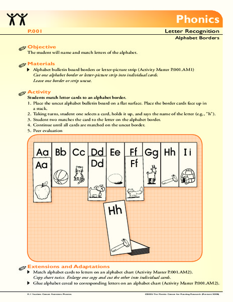 Phonics: Letter Recognition, Alphabet Borders Activity