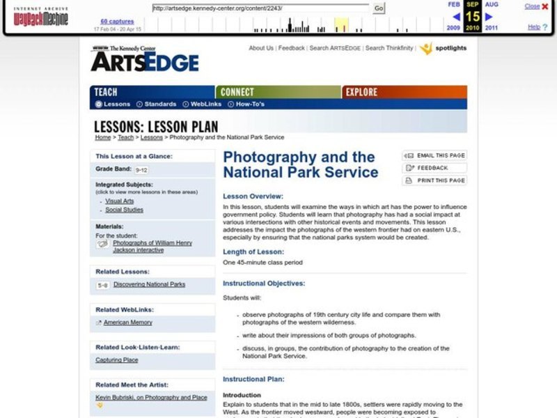 Photography and the National Park Service Lesson Plan