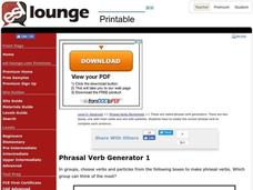 Phrasal Verb Generator Worksheet