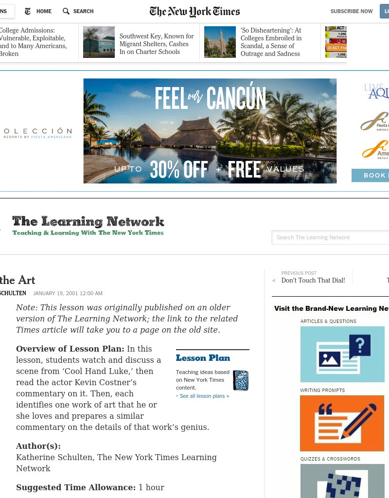 State of the Art Lesson Plan