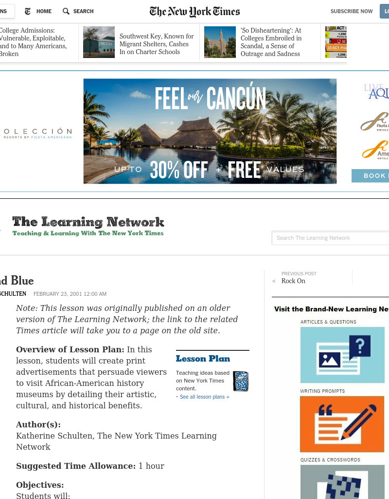 Black and Blue Lesson Plan