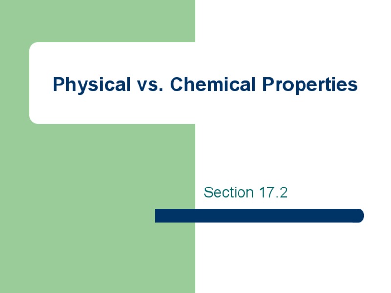 Physical and Chemical Properties PPT