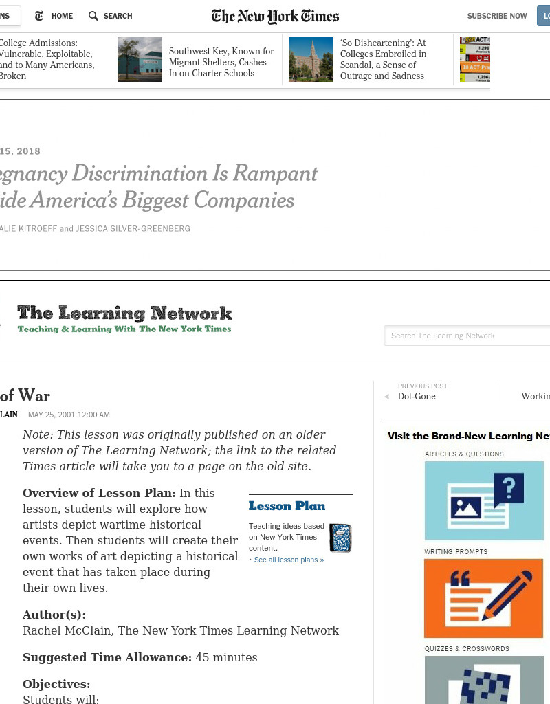 Masters of War Lesson Plan