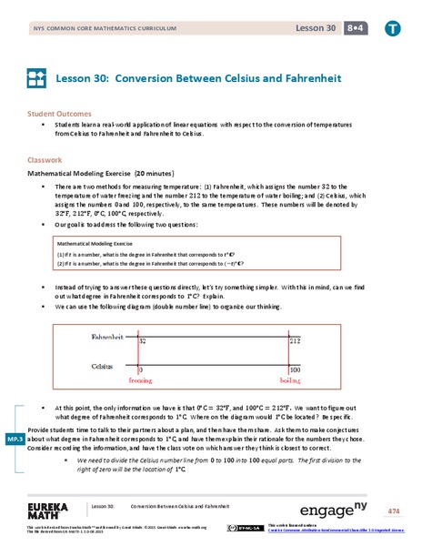 Conversion Between Celsius and Fahrenheit Lesson Plan